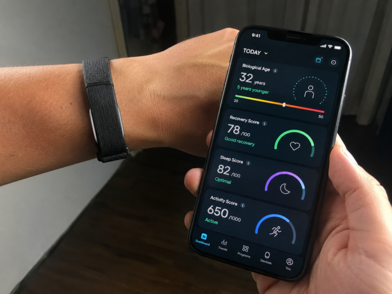 Hume Health app dashboard displaying biological age and recovery data